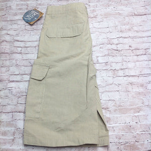 Route 66 BEIGE & WHITE Stripes Shorts