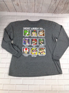 SUPER MARIO GRAY PRINT Top