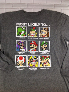 SUPER MARIO GRAY PRINT Top