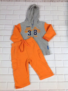 SWEET & SOFT GRAY & ORANGE 2 PC Outfit