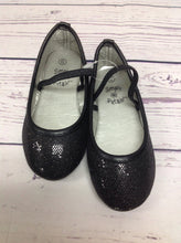 Simply Petals Black Glitter Shoes