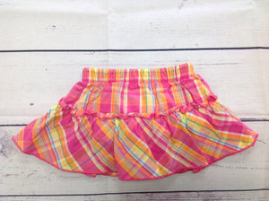 Size 3 MONTHS Carters Pink & Orange Plaid Skorts