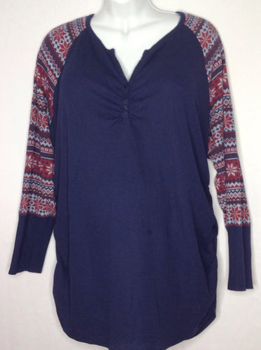 Size 3X Motherhood Navy Print Top