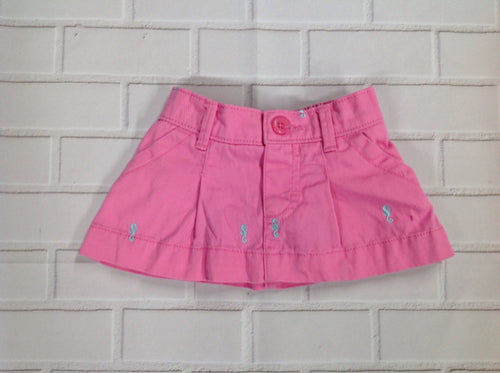 Size 6 MONTHS Oshkosh Pink Sea Horses Skorts