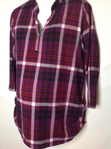 Size Large Cupcake Couture Red & Black Plaid Top