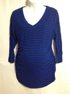 Size Large LizLange Blue & Black Stripe Top