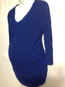Size Large LizLange Blue & Black Stripe Top