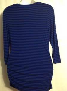 Size Large LizLange Blue & Black Stripe Top