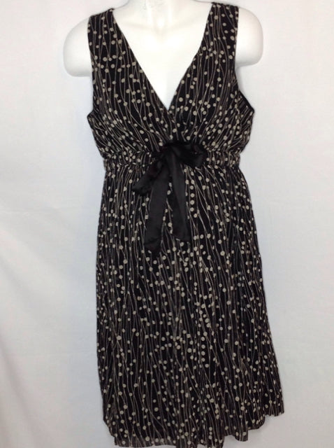 Size Large Motherhood BLACK & TAN Polka Dot Dress