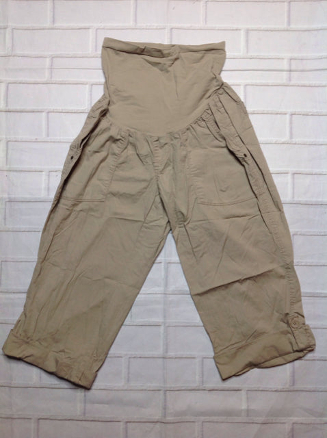 Size Large Motherhood Tan Solid Capri