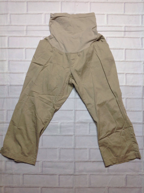 Size Large Motherhood Tan Solid Capri