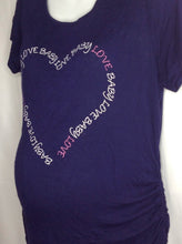 Size Large Navy Print Heart Top