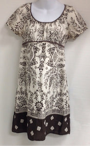 Size Large Oh Mamma BROWN & CREAM Floral Dress
