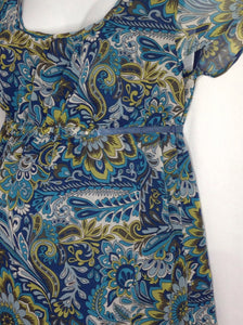 Size M Oh Baby Blue Print Floral Top