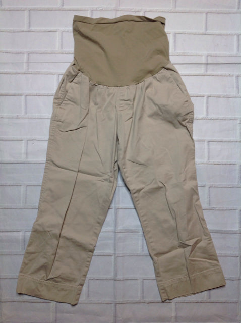 Size M Oh Baby Tan Solid Capri
