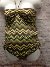 Size M Old Navy Green Print Zigzags Swimwear