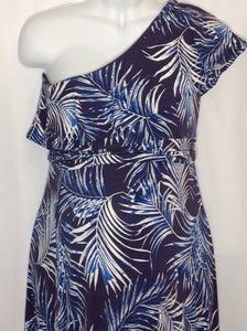 Size Medium A Pea in the Pod BLUE & WHITE Leaves Dress