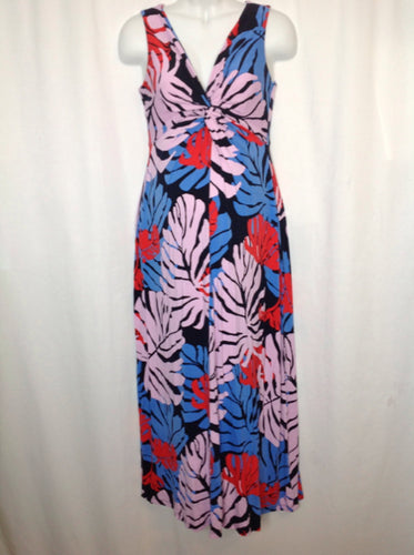 Size Medium A Pea in the Pod PINK & BLUE Palm Leaves Dress