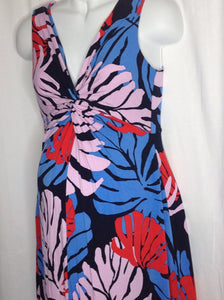 Size Medium A Pea in the Pod PINK & BLUE Palm Leaves Dress