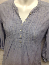 Size MAT MEDIUM H & M Baby Blue & White Cotton Pinstripe Top