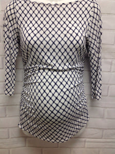 Size MAT MEDIUM Market & Spruce BLUE & WHITE Diamonds Top