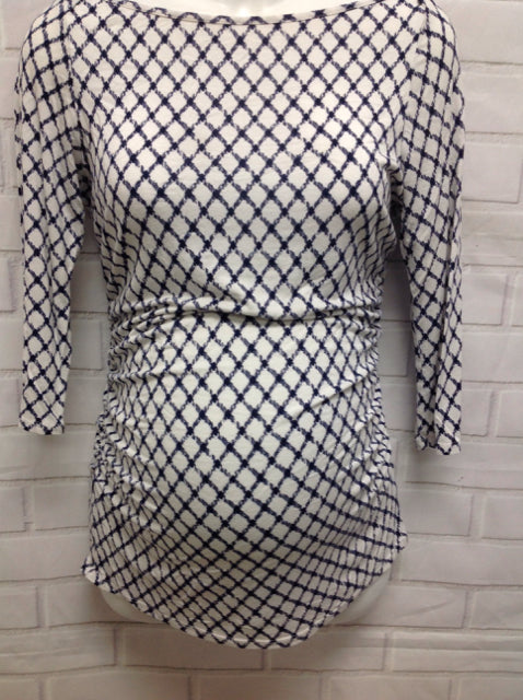 Size MAT MEDIUM Market & Spruce BLUE & WHITE Diamonds Top