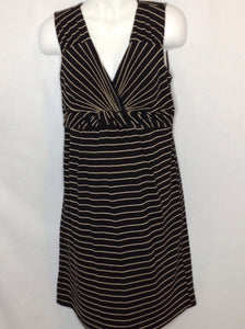 Size Medium Oh Baby BLACK & BEIGE Stripe Dress