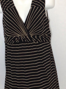 Size Medium Oh Baby BLACK & BEIGE Stripe Dress