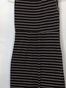 Size Medium Oh Baby BLACK & BEIGE Stripe Dress