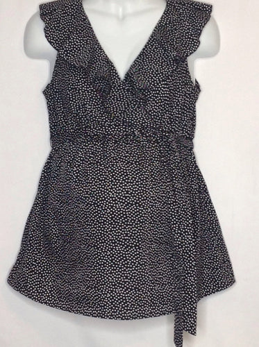 Size Medium Oh Baby BLACK & WHITE Dots Top