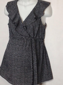 Size Medium Oh Baby BLACK & WHITE Dots Top