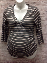 Size Medium Oh Baby GRAY & WHITE Stripe Top