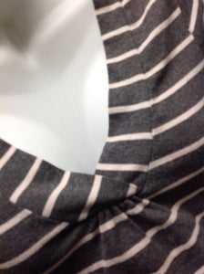 Size Medium Oh Baby GRAY & WHITE Stripe Top