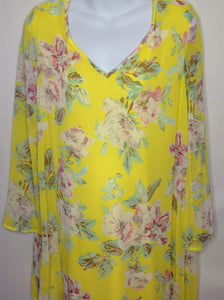 Size Medium PINK BLUSH Yellow Print Floral Dress