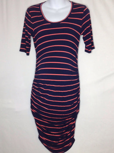 Size Small Motherhood Blue & Coral Stripe Dress