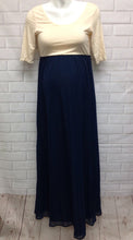 Size Small PINK BLUSH Blue & Cream Polyester Dress