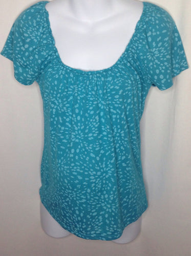 Size Small Petite Motherhood Teal Print Top