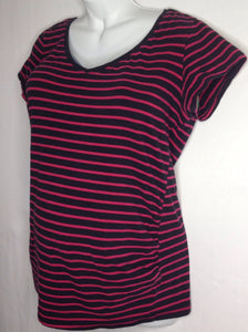 Size XL Bump Start Pink & Black Stripe Top