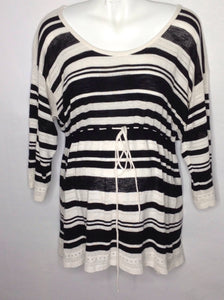 Size XL Motherhood Black Print Stripe Sweater
