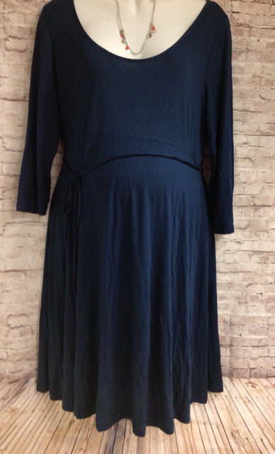 Size XL Motherhood Blue Solid Dress