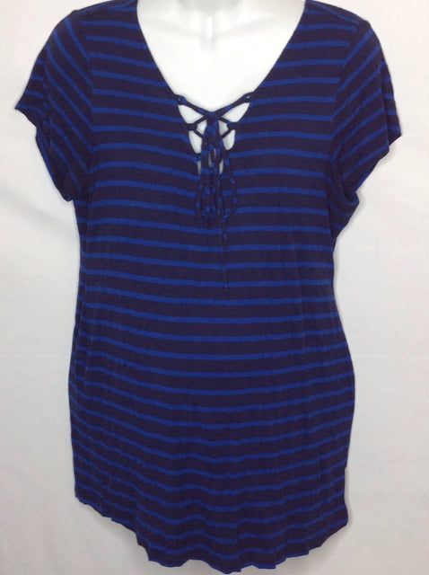 Size XL Motherhood Navy Print Stripe Top