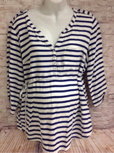 Size XL Motherhood White & Blue Stripe Top