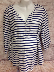 Size XL Motherhood White & Blue Stripe Top