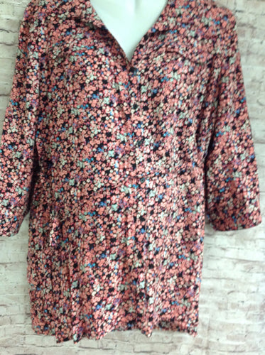 Size XL Oh Baby Black Floral Top