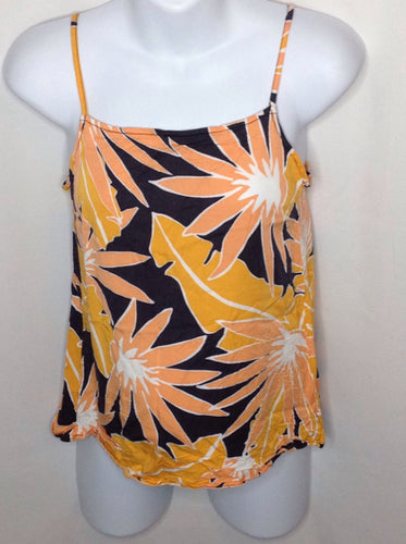 Size XS Gap Maternity Orange & Gray Floral Top
