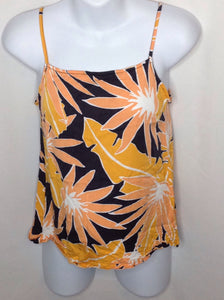 Size XS Gap Maternity Orange & Gray Floral Top