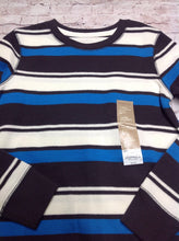 Sonoma BLUE & GRAY Stripe Top
