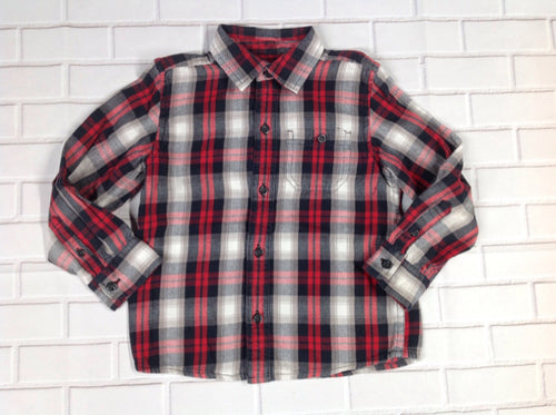 Sonoma GRAY & RED Plaid Top