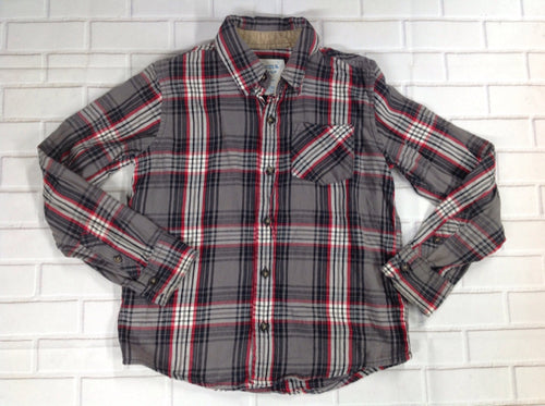 Sonoma GRAY PRINT Plaid Top
