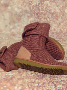 UGG Mauve (Pink) Cable Knit Boots Size 4